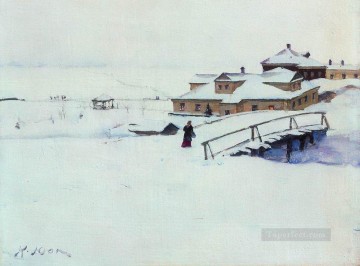 Artworks in 150 Subjects Painting - the winter landscape 1910 Konstantin Yuon snow